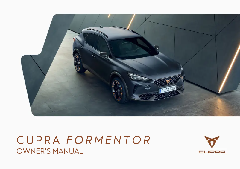 Page 1 de la notice Manuel utilisateur Seat Cupra Formentor (2021)
