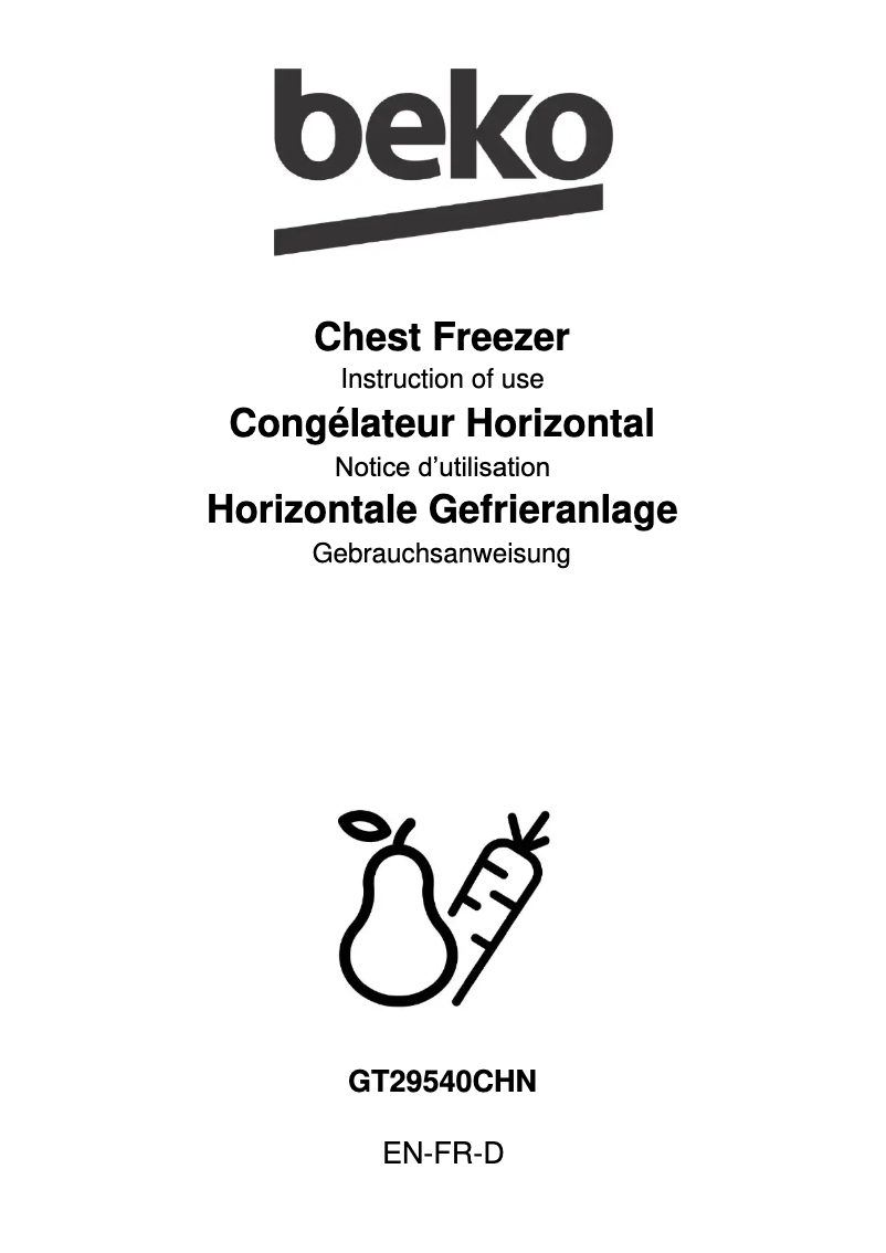 Image de la première page du manuel de l'appareil GT29540CHN