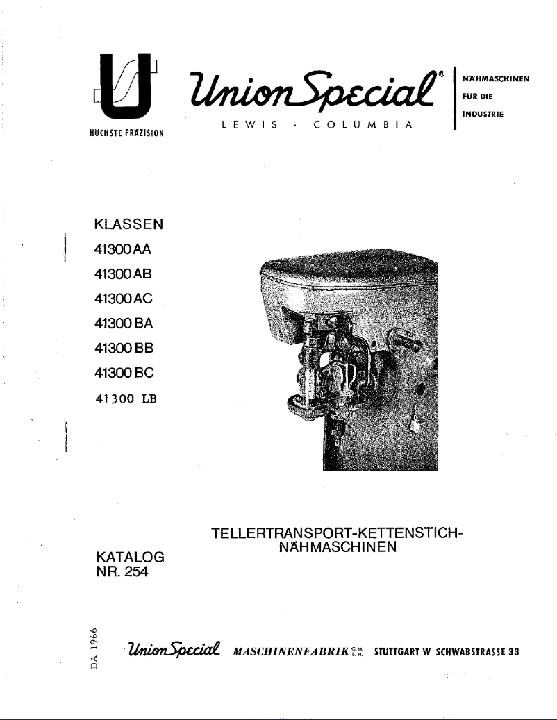 Page n°1 - Manuel utilisateur Union Special 41300AC