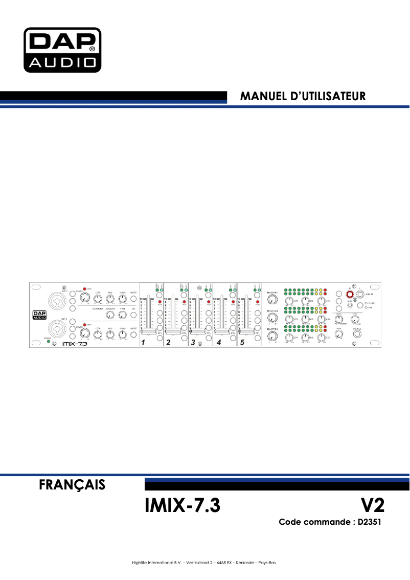 Image de la première page du manuel de l'appareil IMIX-7.3
