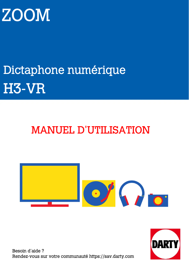 Page 1 de la notice Manuel utilisateur Zoom H3-VR