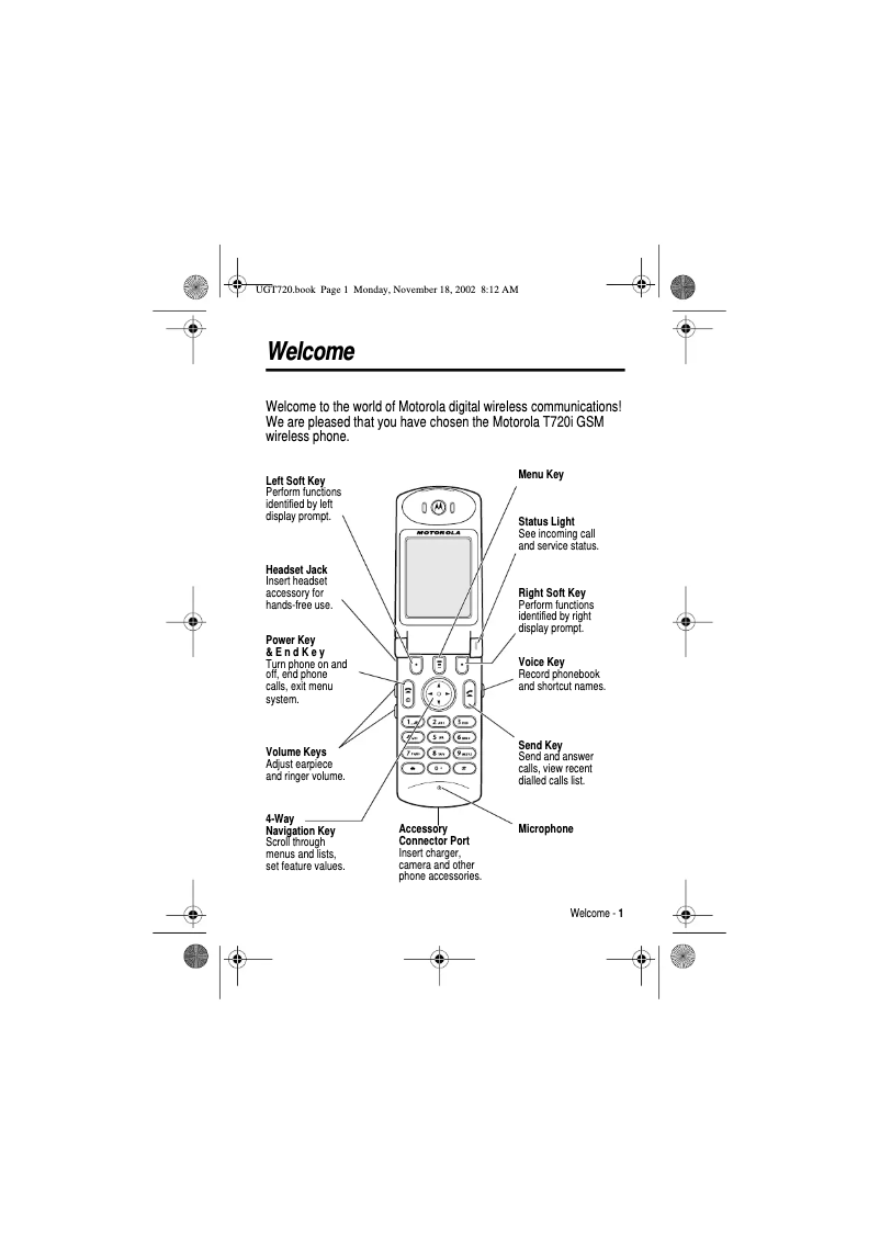 Image de la première page du manuel de l'appareil T720I