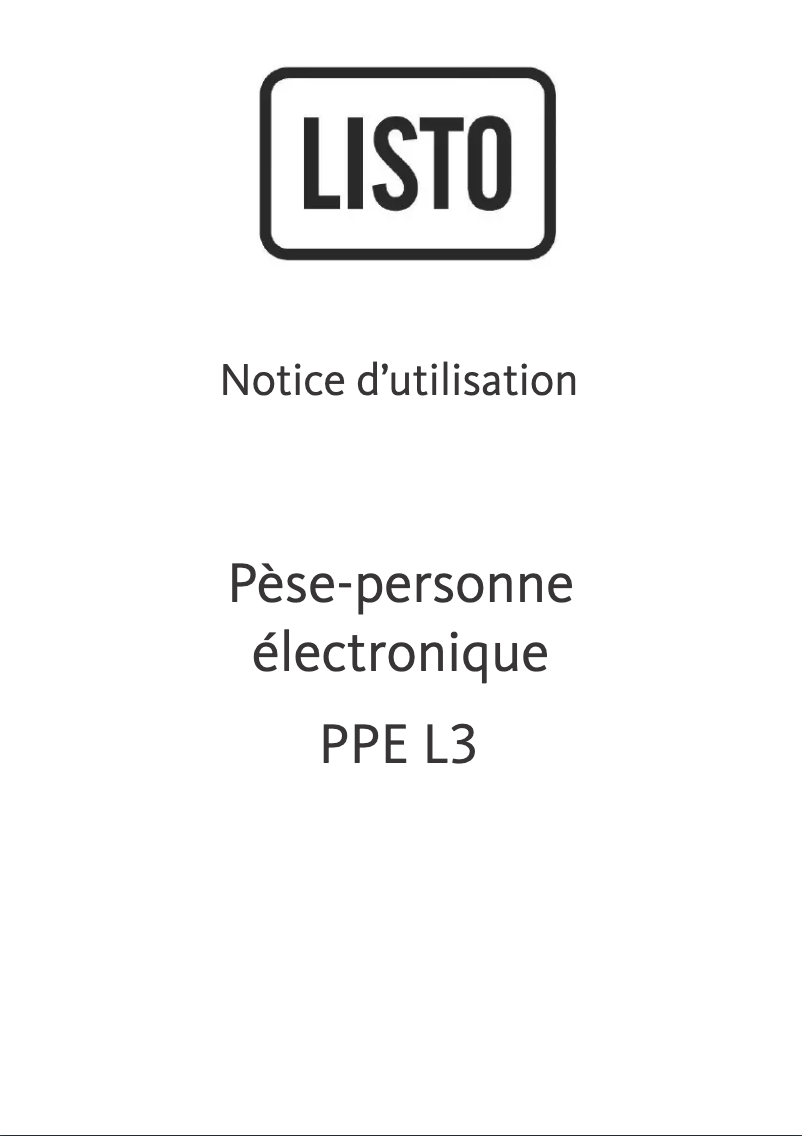 Image de la première page du manuel de l'appareil PPE L3