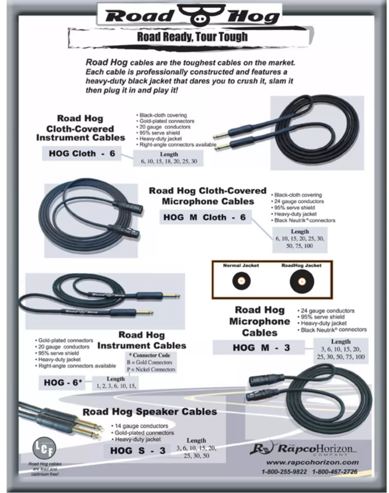 Image de la première page du manuel de l'appareil Road Hog