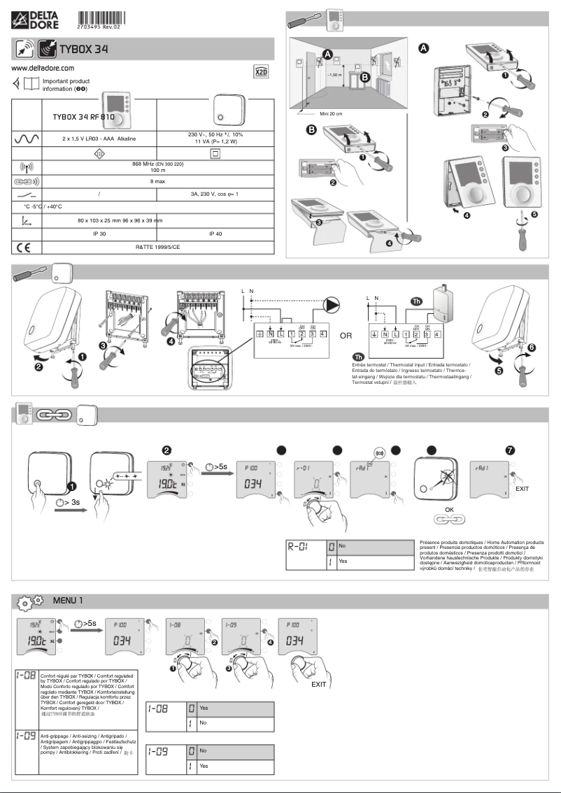 Page n°1 - Manuel utilisateur Delta Dore Tybox 34