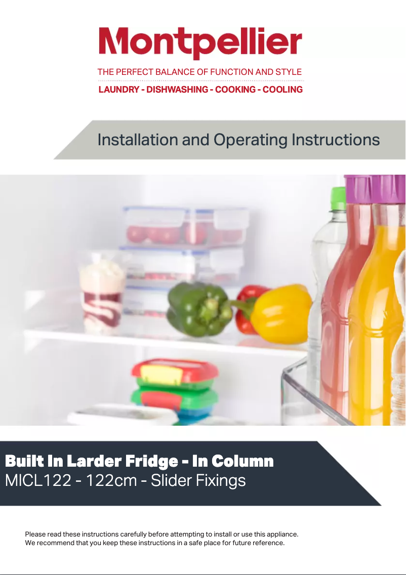 Page 1 de la notice Manuel utilisateur Montpellier MICL122