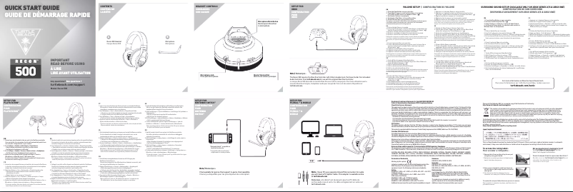 Page n°1 - Manuel utilisateur Turtle Beach Recon 500