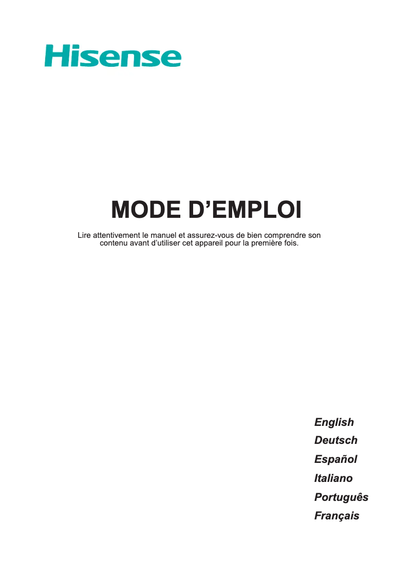 Image de la première page du manuel de l'appareil HE49M2160FTS