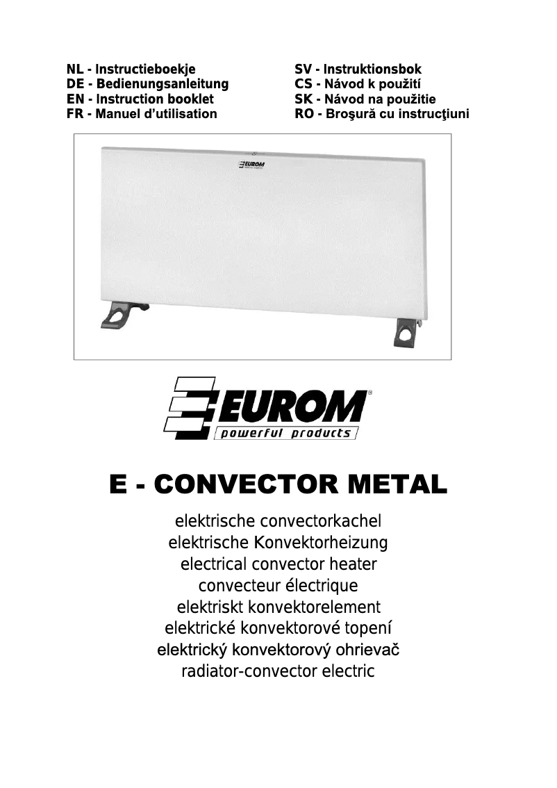 Página 1 del manual Manual de usuario Eurom E-Convect Metal