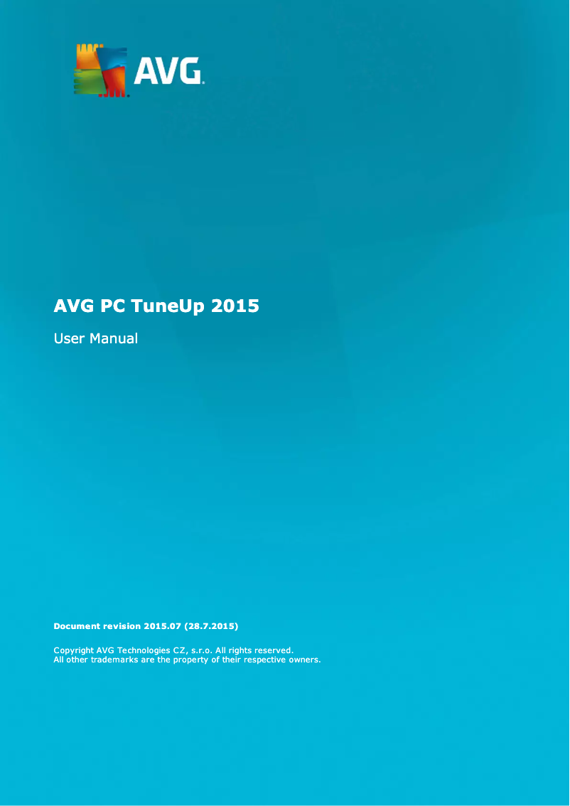 Página 1 del manual Manual de usuario AVG PC TuneUp (2015)