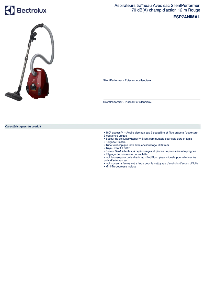 Image de la première page du manuel de l'appareil ESP7ANIMAL