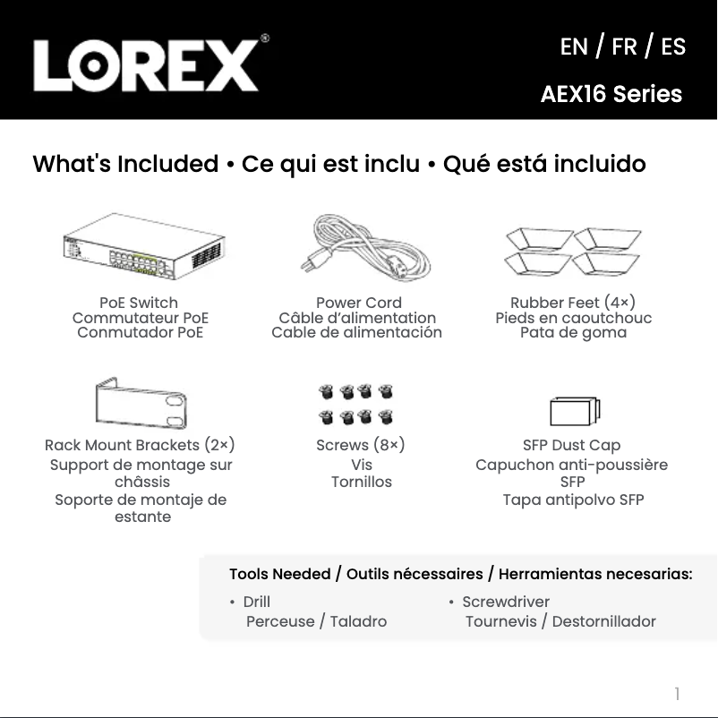 Página 1 del manual Guía de inicio rápido Lorex AEX16