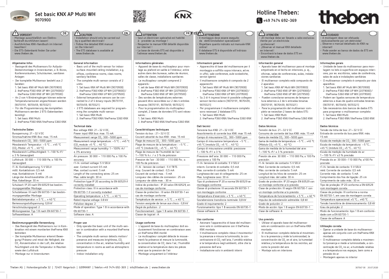 Image de la première page du manuel de l'appareil Set basic KNX AP Multi