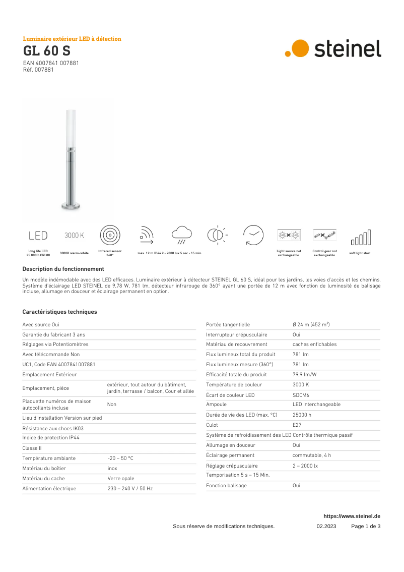 Image de la première page du manuel de l'appareil GL 60 S