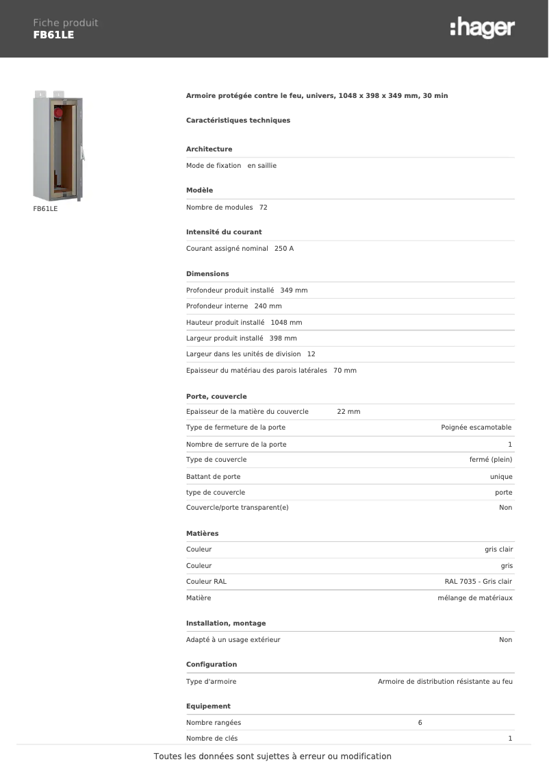 Image de la première page du manuel de l'appareil FB61LE