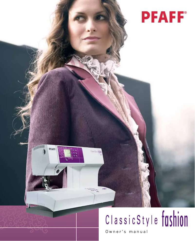 Page 1 de la notice Manuel utilisateur Pfaff Classic Style Fashion