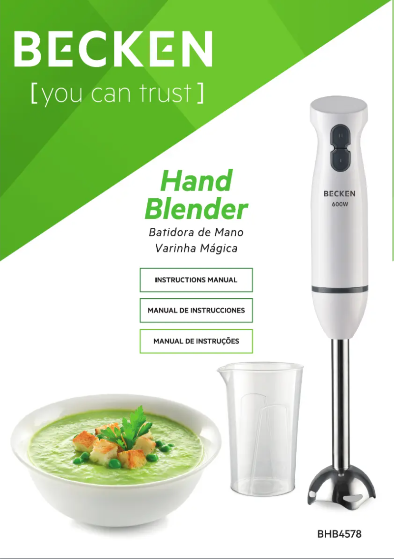 Page 1 de la notice Manuel utilisateur Becken BHB4578