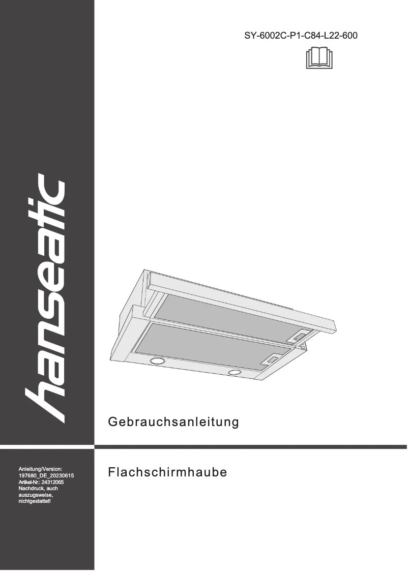 Page 1 de la notice Manuel utilisateur Hanseatic SY-6002C-P1-C84-L22-600