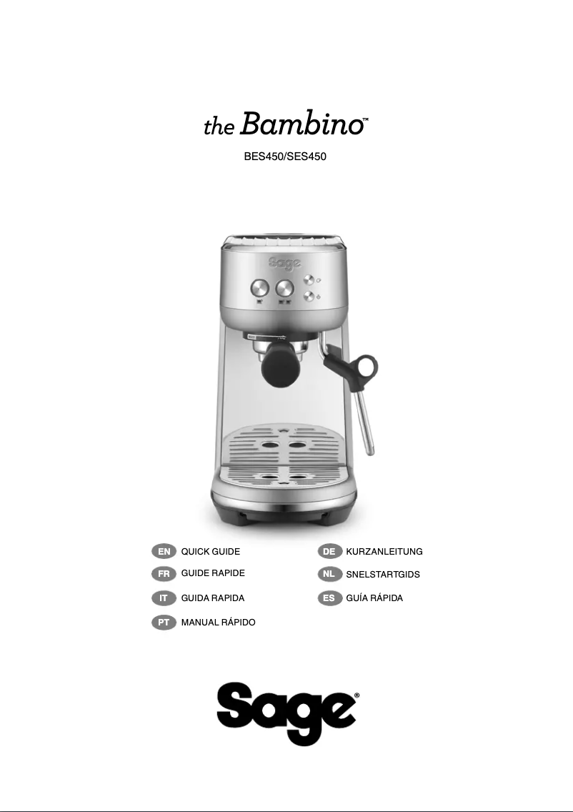 Page n°1 - Manuel utilisateur Sage The Bambino BES450