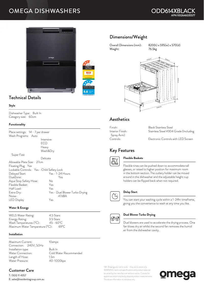 Image de la première page du manuel de l'appareil ODD614XBLACK