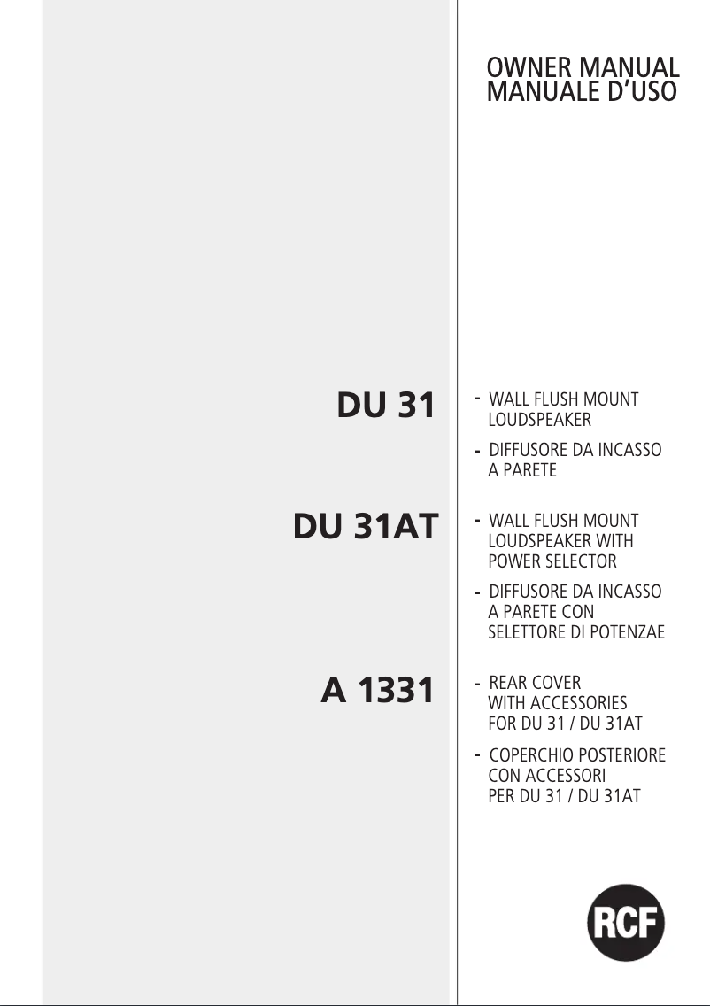 Image de la première page du manuel de l'appareil DU 31