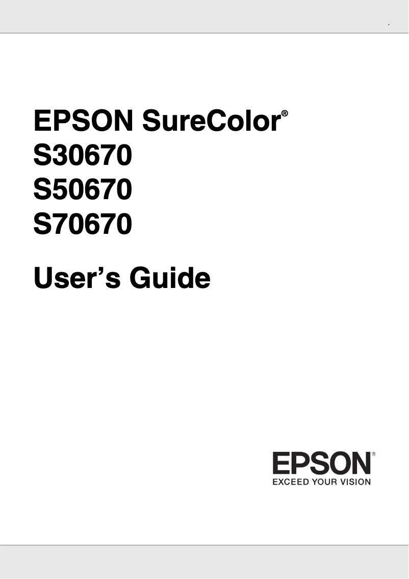 Page n°1 - Manuel utilisateur Epson SureColor SC-S30675