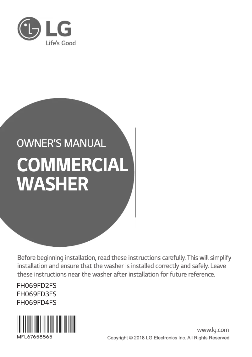 Page 1 de la notice Manuel utilisateur LG FH069FD2FS