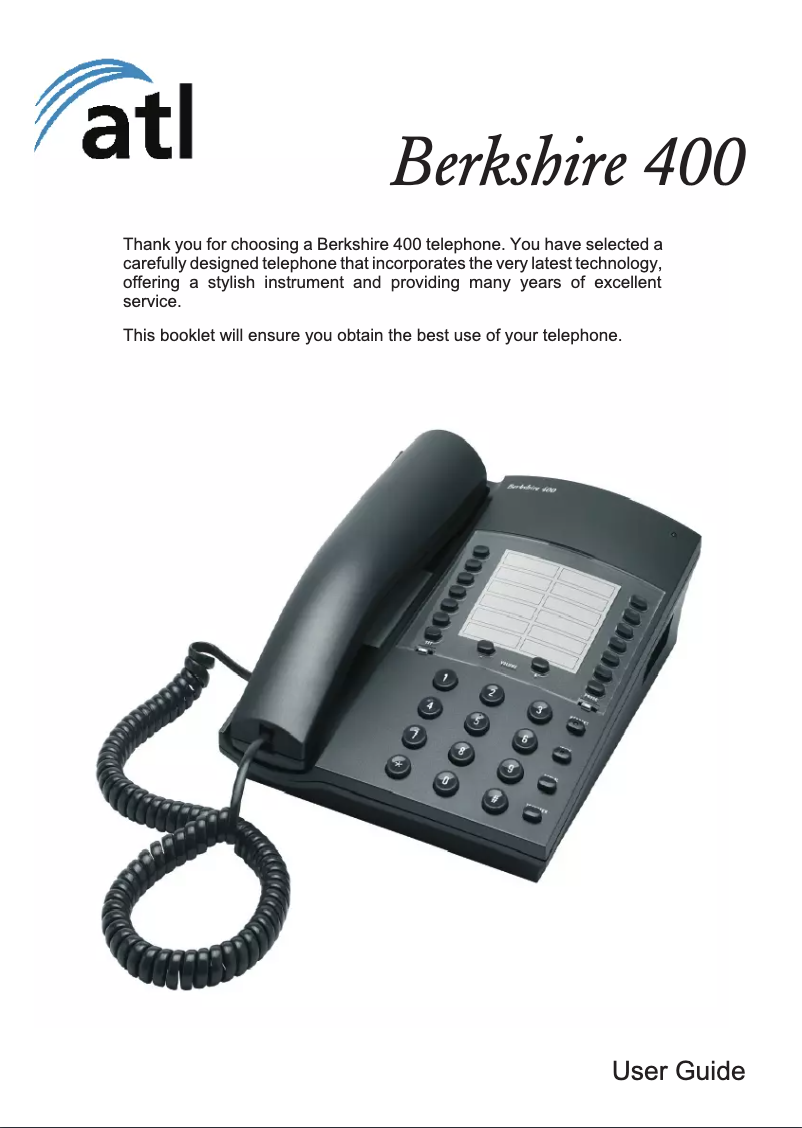 Page 1 de la notice Manuel utilisateur ATL Berkshire 400