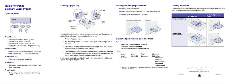 Página 1 del manual Manual de usuario Lexmark T522