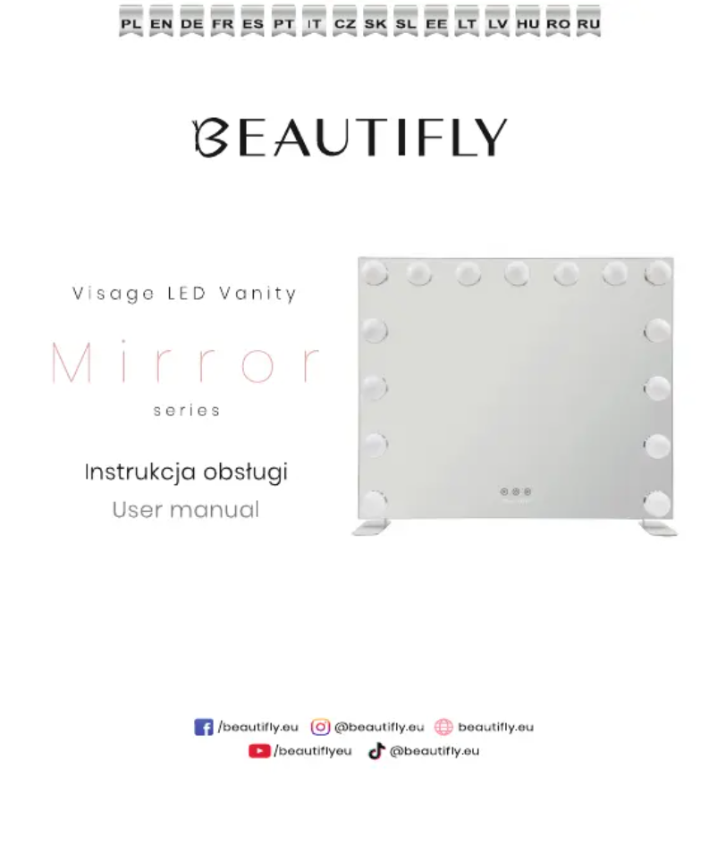 Image de la première page du manuel de l'appareil Visage LED Vanity