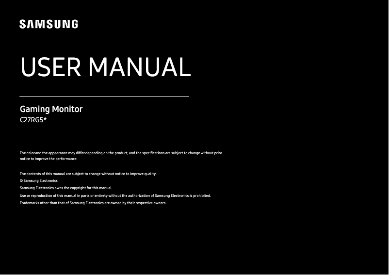 Page n°1 - Manuel utilisateur Samsung LC27RG50FQ