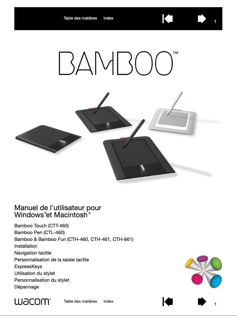 Página 1 del manual Manual de usuario Wacom Bamboo Pen & Touch