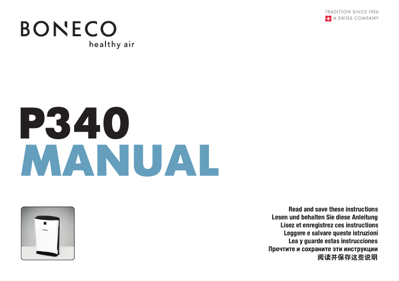 Page 1 de la notice Manuel utilisateur Boneco P340