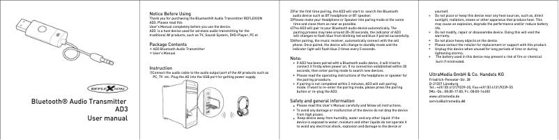 Página 1 del manual Manual de usuario Reflexion AD3