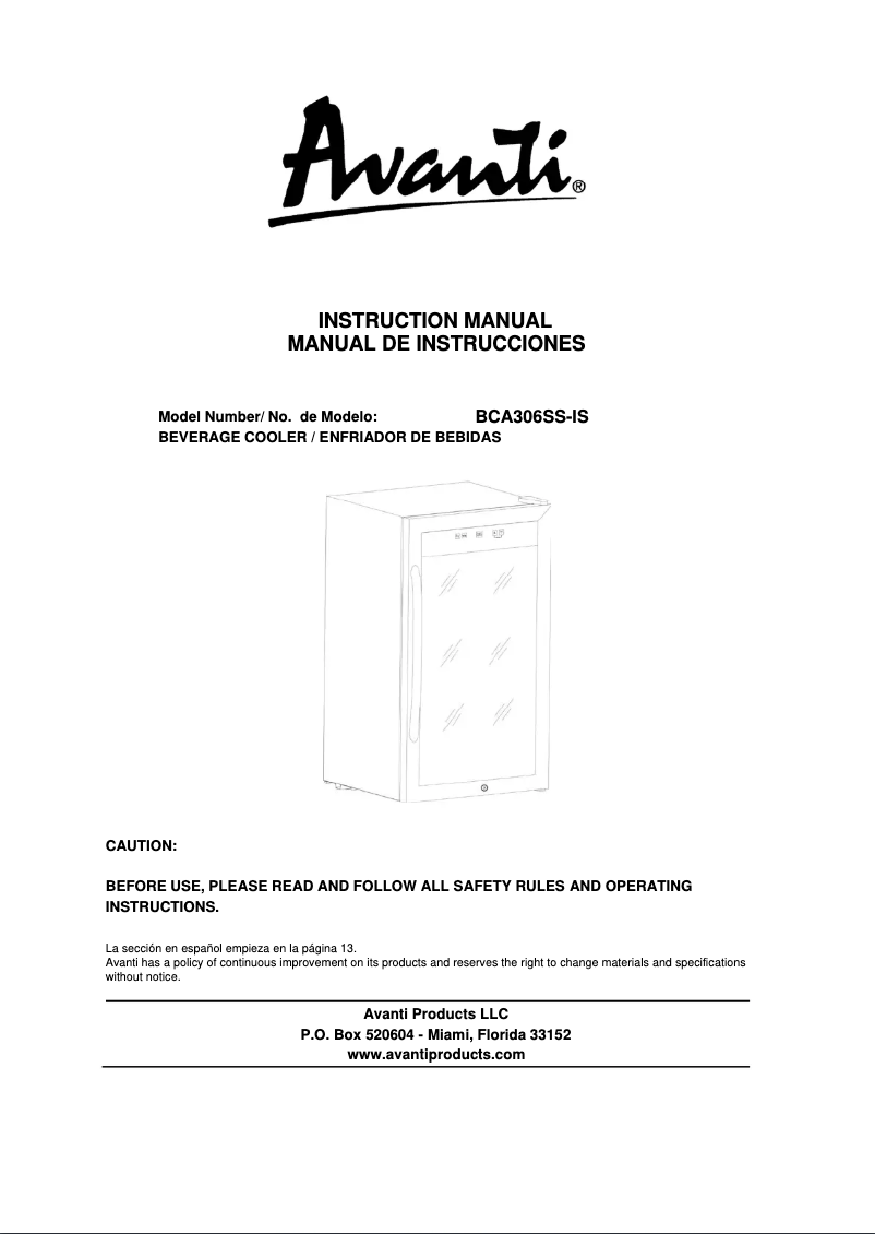 Page n°1 - Manuel utilisateur Magic Cool MCBC3SI