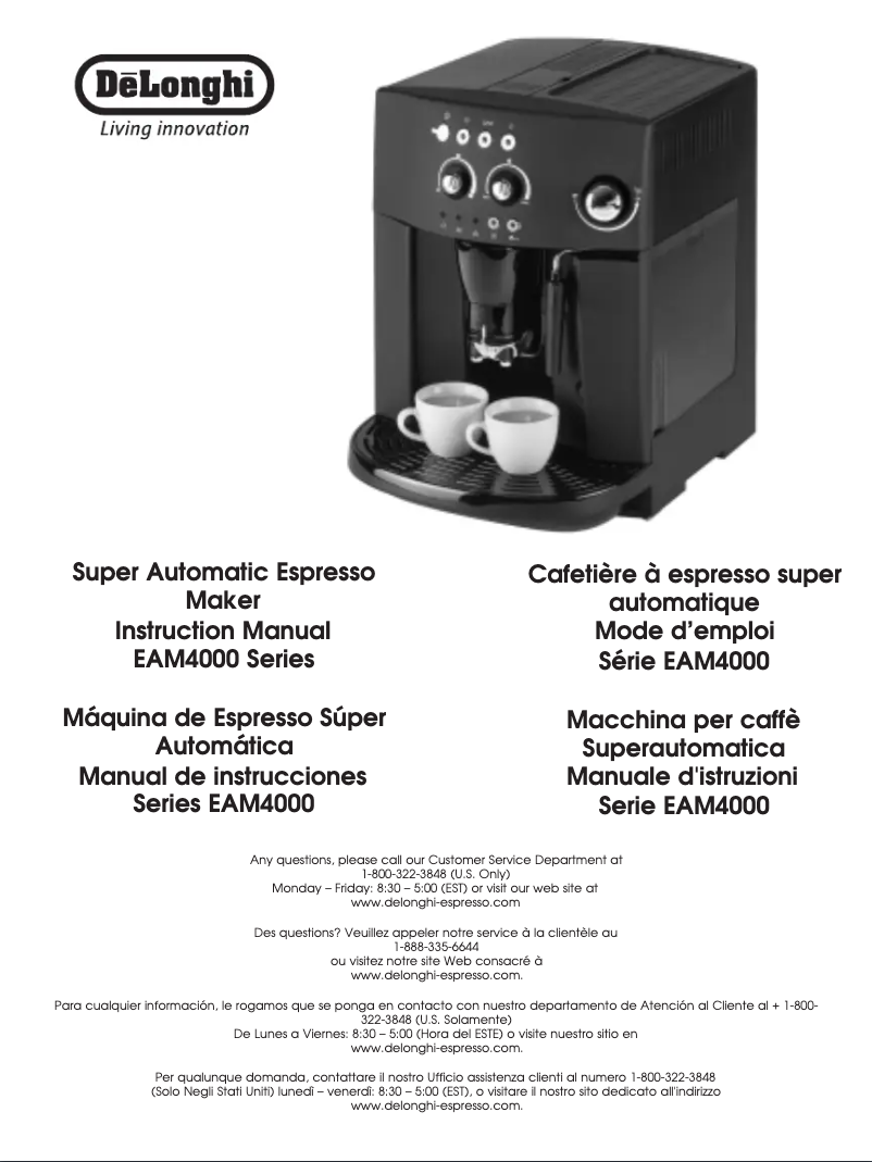 Image de la première page du manuel de l'appareil Magnifica EAM 4000