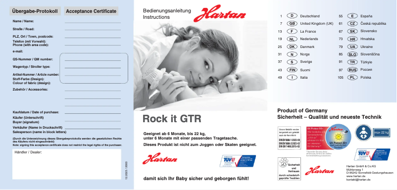 Page n°1 - Manuel utilisateur Hartan Rock it GTR