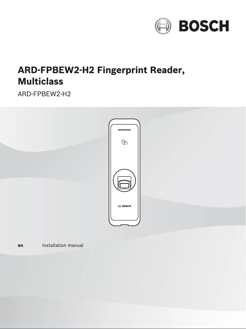 Page n°1 - Manuel utilisateur Bosch ARD-FPBEW2-H2