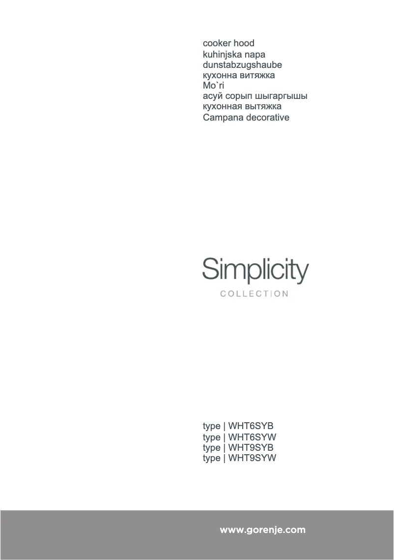 Page 1 de la notice Manuel utilisateur Gorenje WHT9SYW