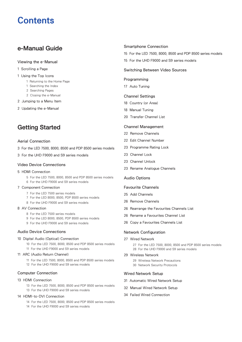 Image de la première page du manuel de l'appareil UA55F7500BM