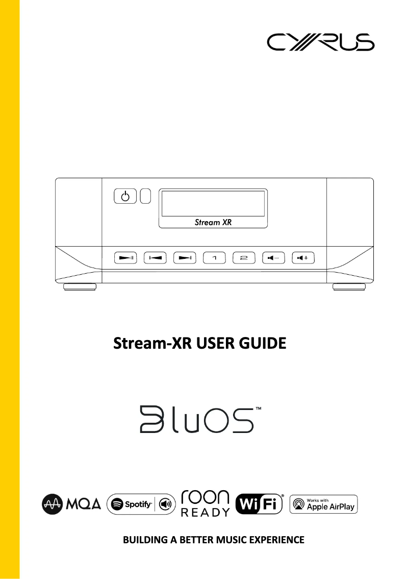 Page 1 de la notice Manuel utilisateur Cyrus Stream-XR