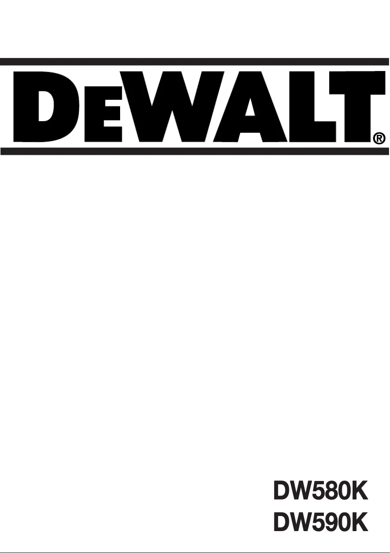 Page n°1 - Manuel utilisateur DeWalt DW580K