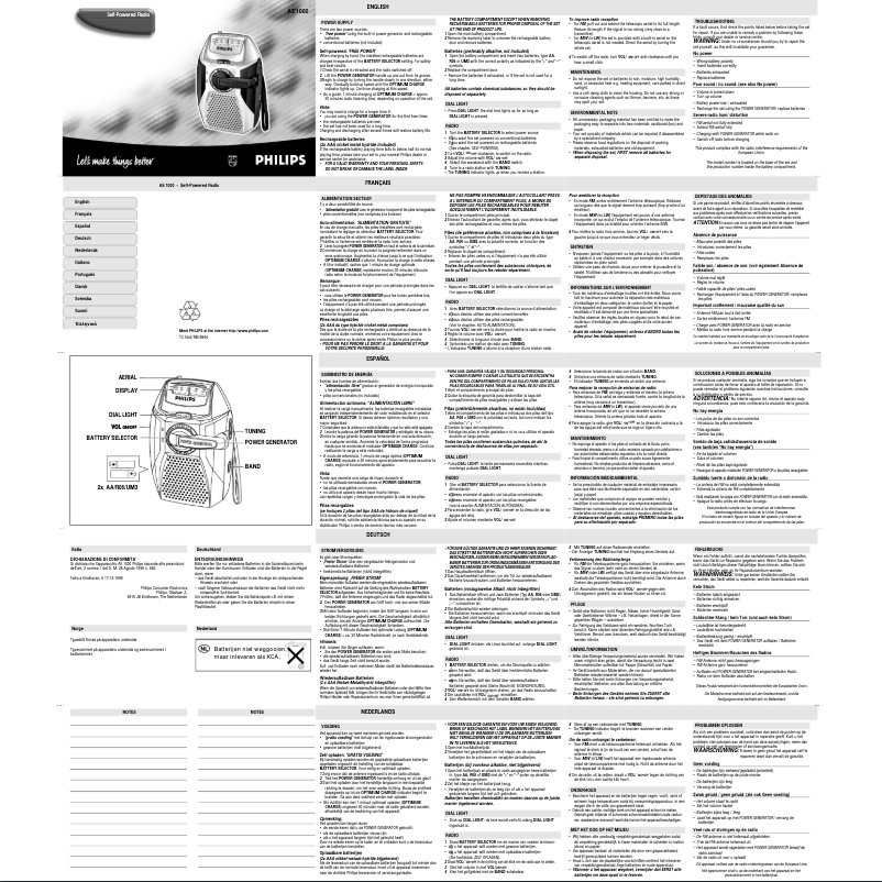 Page n°1 - Manuel utilisateur Philips AE1000