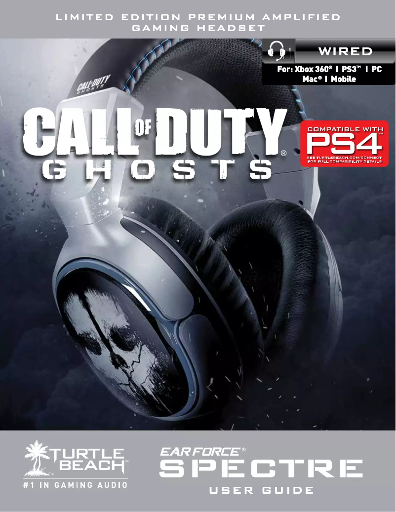 Page 1 de la notice Manuel utilisateur Turtle Beach Call of Duty Ghosts Spectre