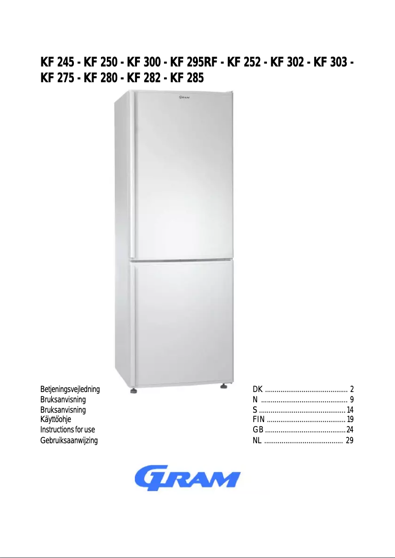 Imagen de la primera página del manual del dispositivo KF 285