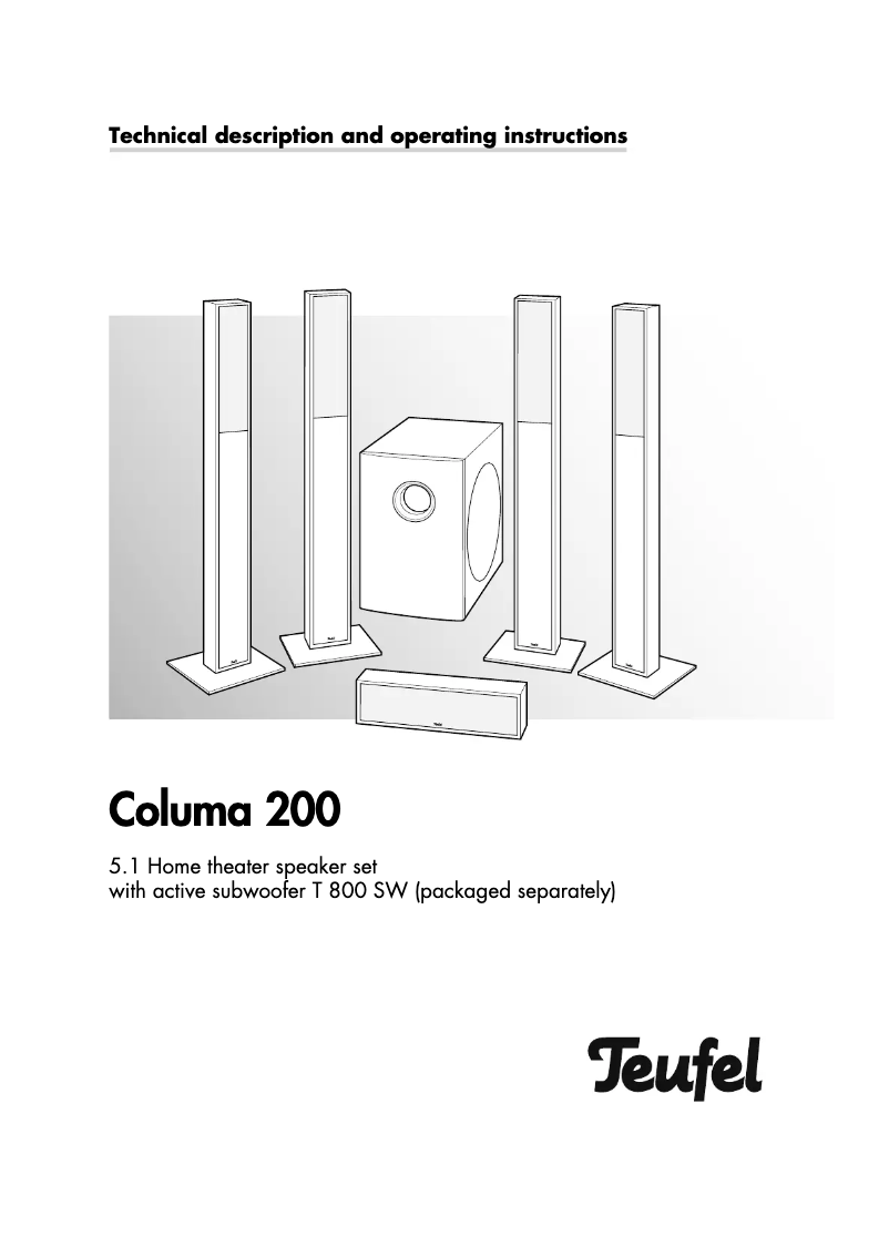 Image de la première page du manuel de l'appareil Columa 200