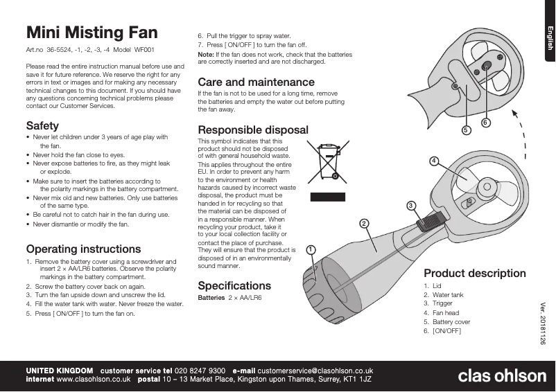 Image de la première page du manuel de l'appareil WF001
