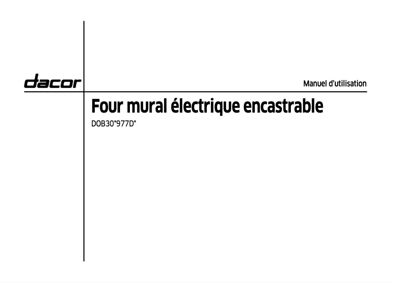 Image de la première page du manuel de l'appareil DOB30T977DS