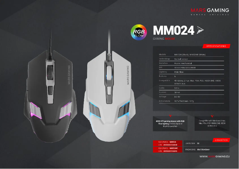 Page n°1 - Fiche technique Mars Gaming MM024