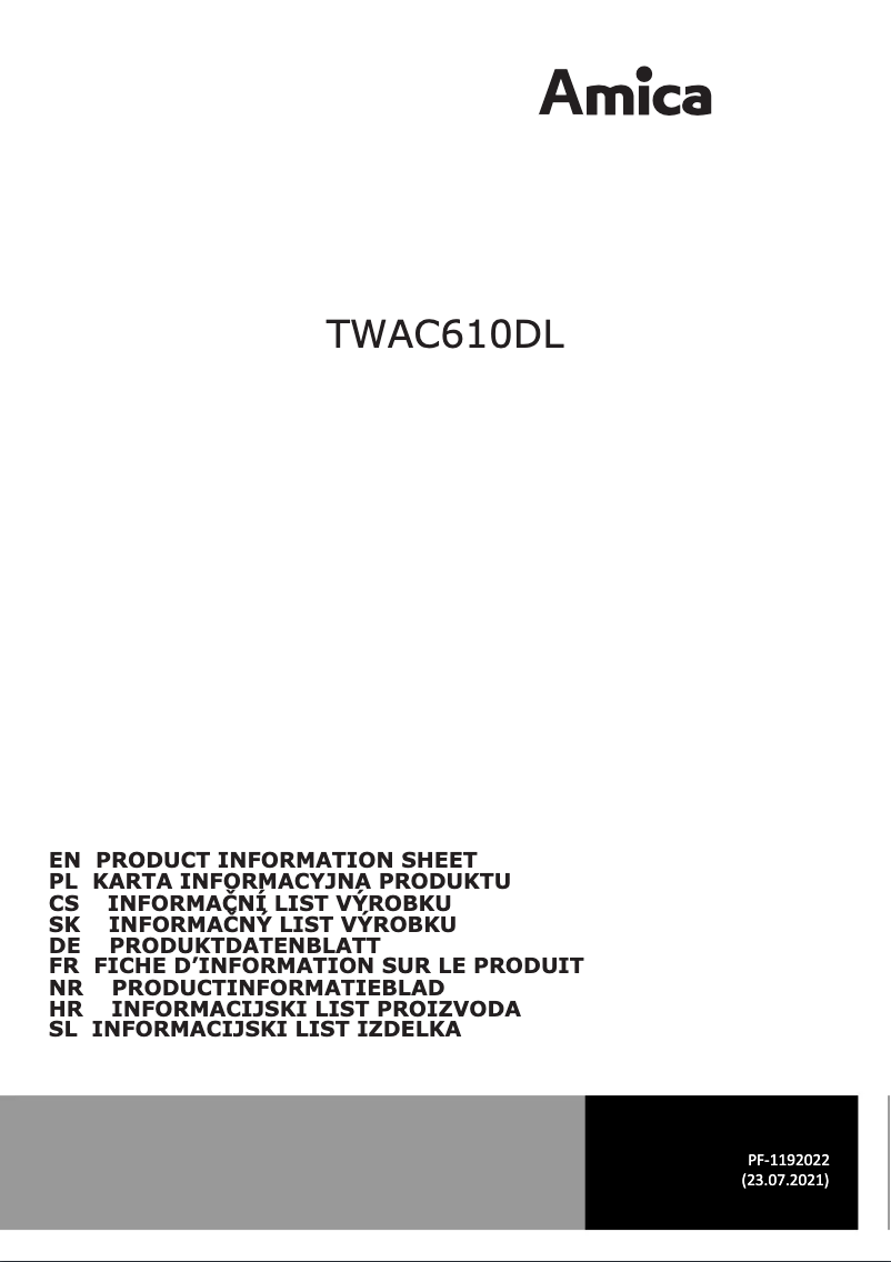 Image de la première page du manuel de l'appareil TWAC610DL